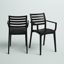 Black Patio Dining Chairs You ll Love Wayfair